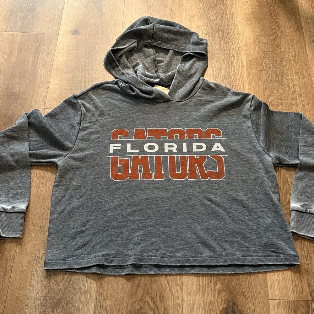 Florida Gators Hoodie Womens Alternative Relaxed Fit Gray Pullover NCAA